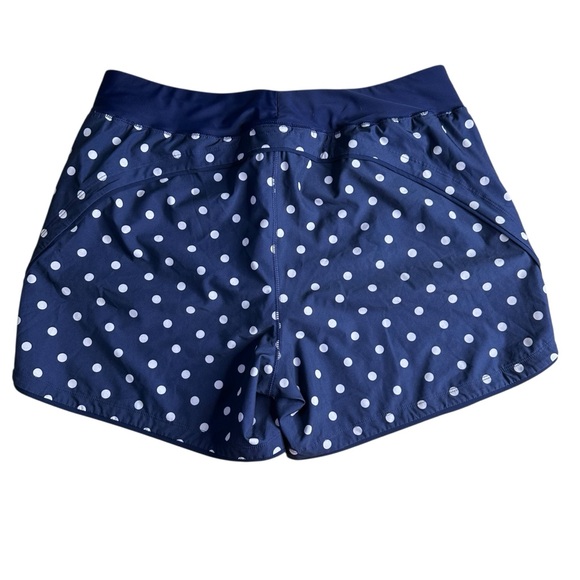 Lands’ End Navy and White Polka Dot Quick Dry Swim Shorts. Size 14 - Picture 1 of 8